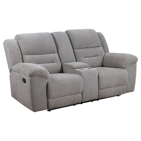 Gilson Chenille Upholstered Reclining Loveseat Grey - sold by Home Elegance USA