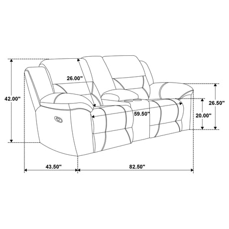 Gilson Chenille Upholstered Reclining Loveseat Grey - sold by Home Elegance USA