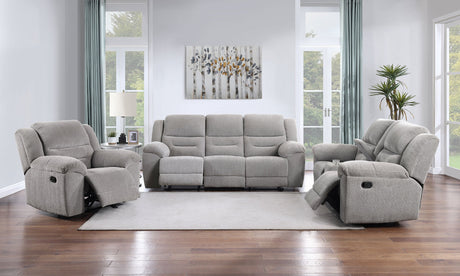 Gilson Chenille Upholstered Reclining Loveseat Grey - sold by Home Elegance USA