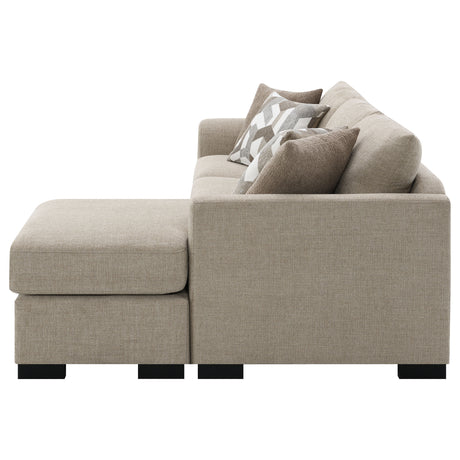 Pacheco Camel Upholstered Sleeper Sectional Chaise Sofa - sold by Home Elegance USA