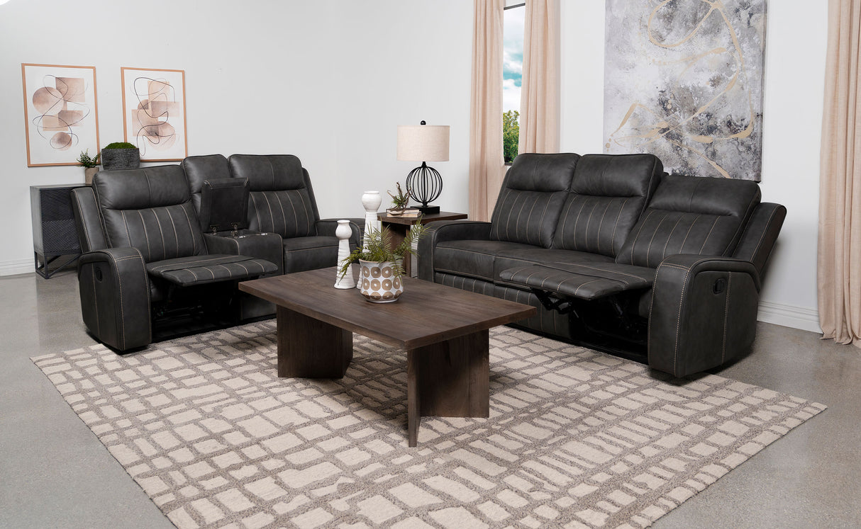 Reclining Sofa 2 Pc Set - Raelynn 2-piece Upholstered Motion Reclining Sofa Set Grey