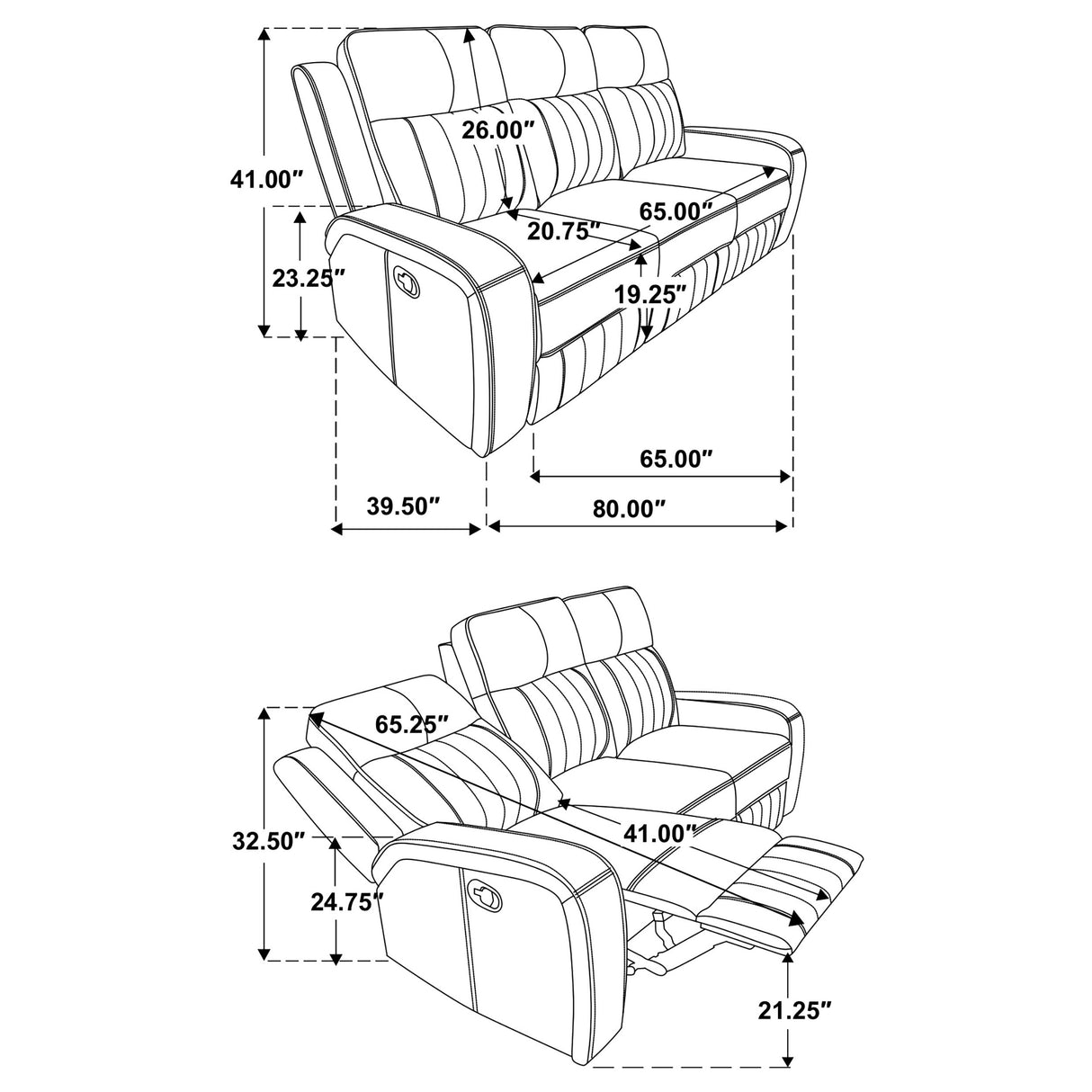 Reclining Sofa 2 Pc Set - Raelynn 2-piece Upholstered Motion Reclining Sofa Set Grey