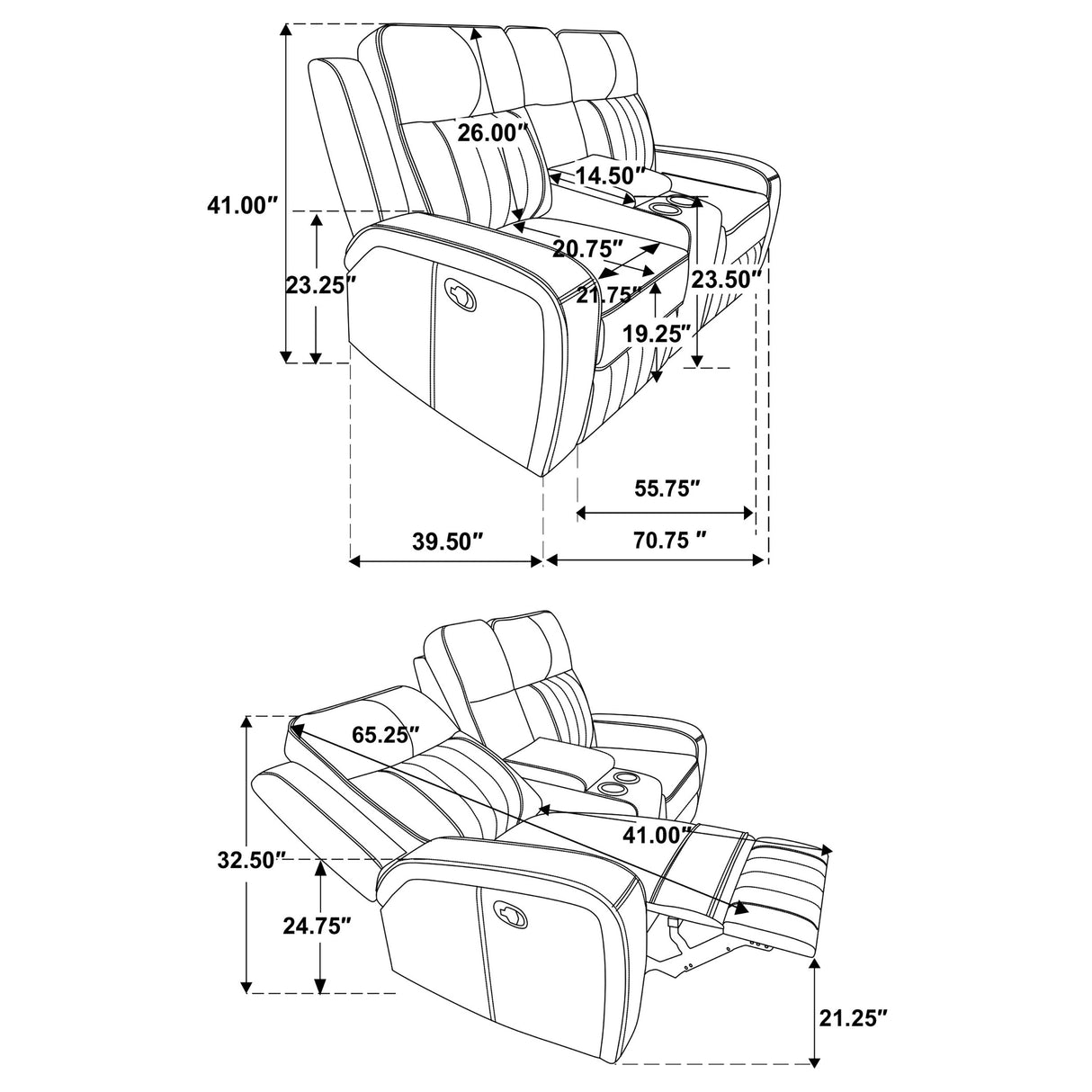 Reclining Sofa 2 Pc Set - Raelynn 2-piece Upholstered Motion Reclining Sofa Set Grey