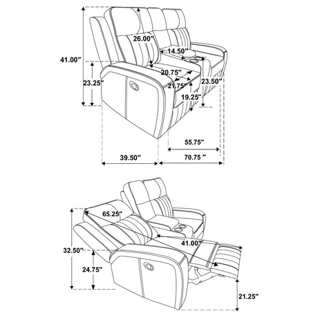 Reclining Sofa 3 Pc Set - Raelynn 3-piece Upholstered Motion Reclining Sofa Set Grey