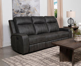 Motion Sofa - Raelynn Upholstered Motion Reclining Sofa Grey