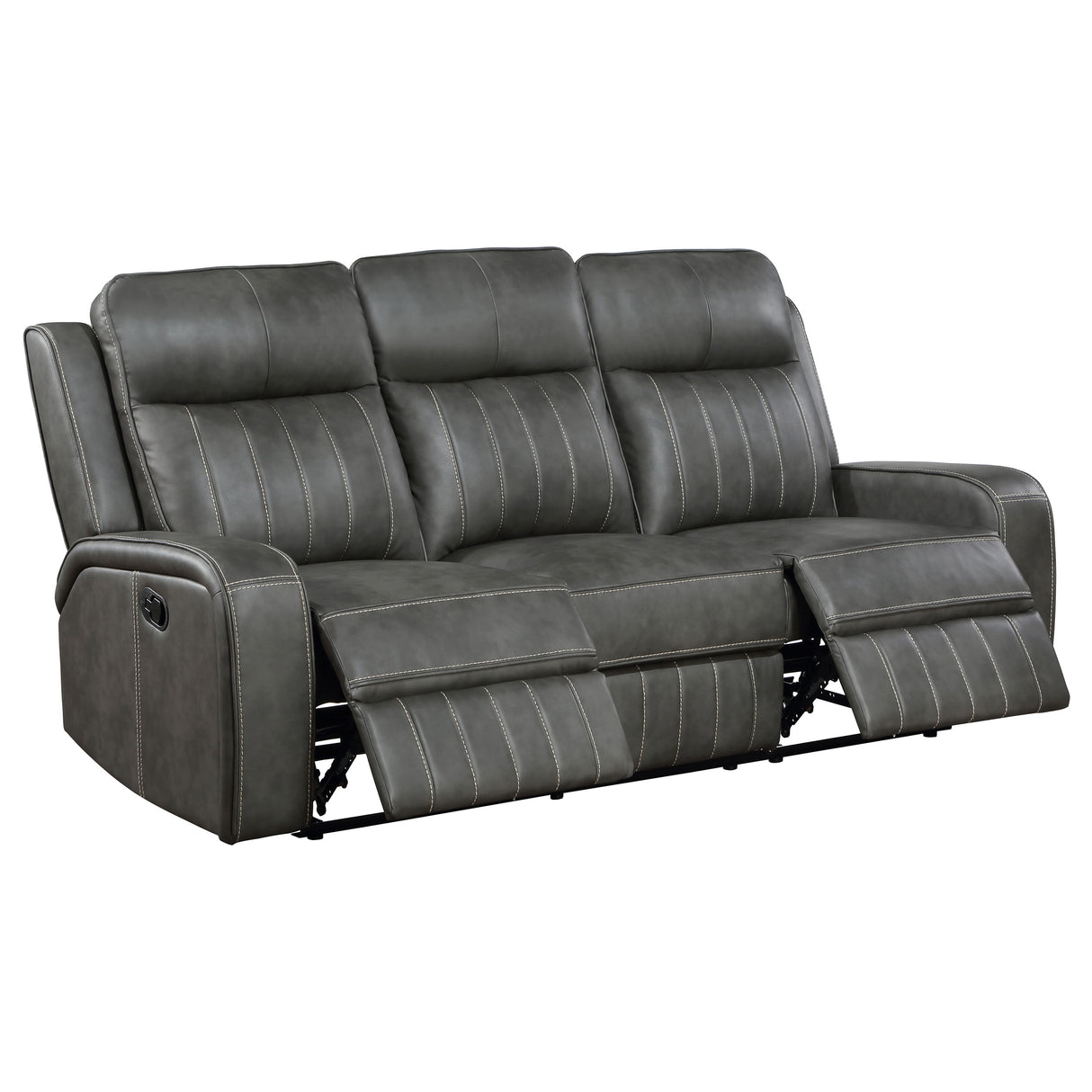 Motion Sofa - Raelynn Upholstered Motion Reclining Sofa Grey