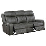 Motion Sofa - Raelynn Upholstered Motion Reclining Sofa Grey