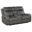 Motion Loveseat - Raelynn Upholstered Motion Reclining Loveseat Grey