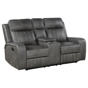 Motion Loveseat - Raelynn Upholstered Motion Reclining Loveseat Grey