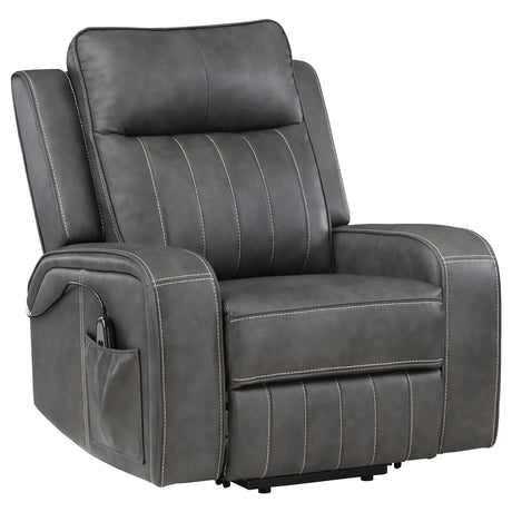 Raelynn Upholstered Power Lift Recliner Chair Grey - sold by Home Elegance USA