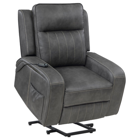 Raelynn Upholstered Power Lift Recliner Chair Grey - sold by Home Elegance USA