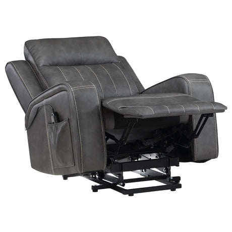 Raelynn Upholstered Power Lift Recliner Chair Grey - sold by Home Elegance USA