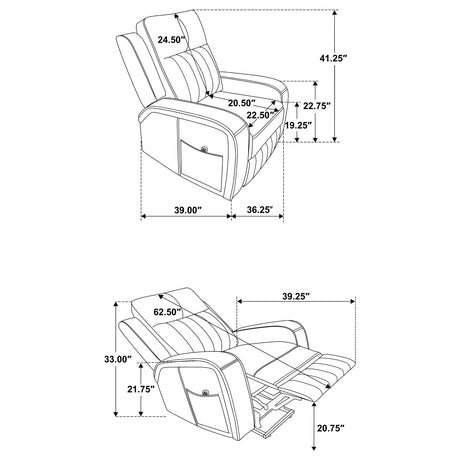 Raelynn Upholstered Power Lift Recliner Chair Grey - sold by Home Elegance USA