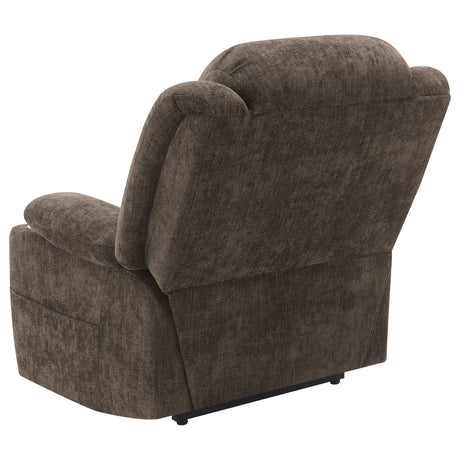 Houston Upholstered Power Lift Recliner Chair Dark Brown - sold by Home Elegance USA