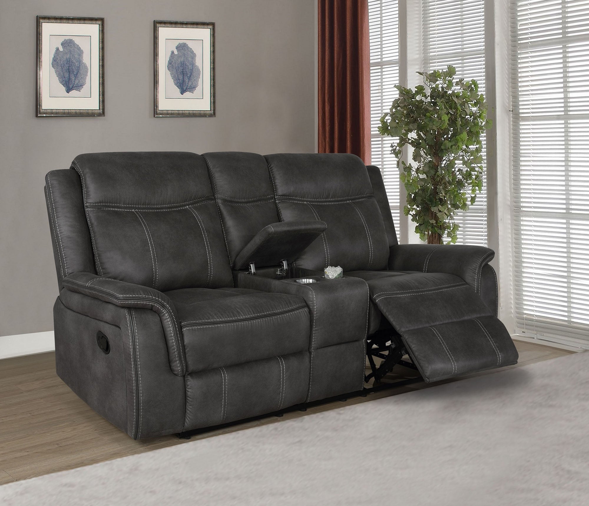 Coaster Fine Furniture Lawrence Reclining Loveseat - Thumbnail 4