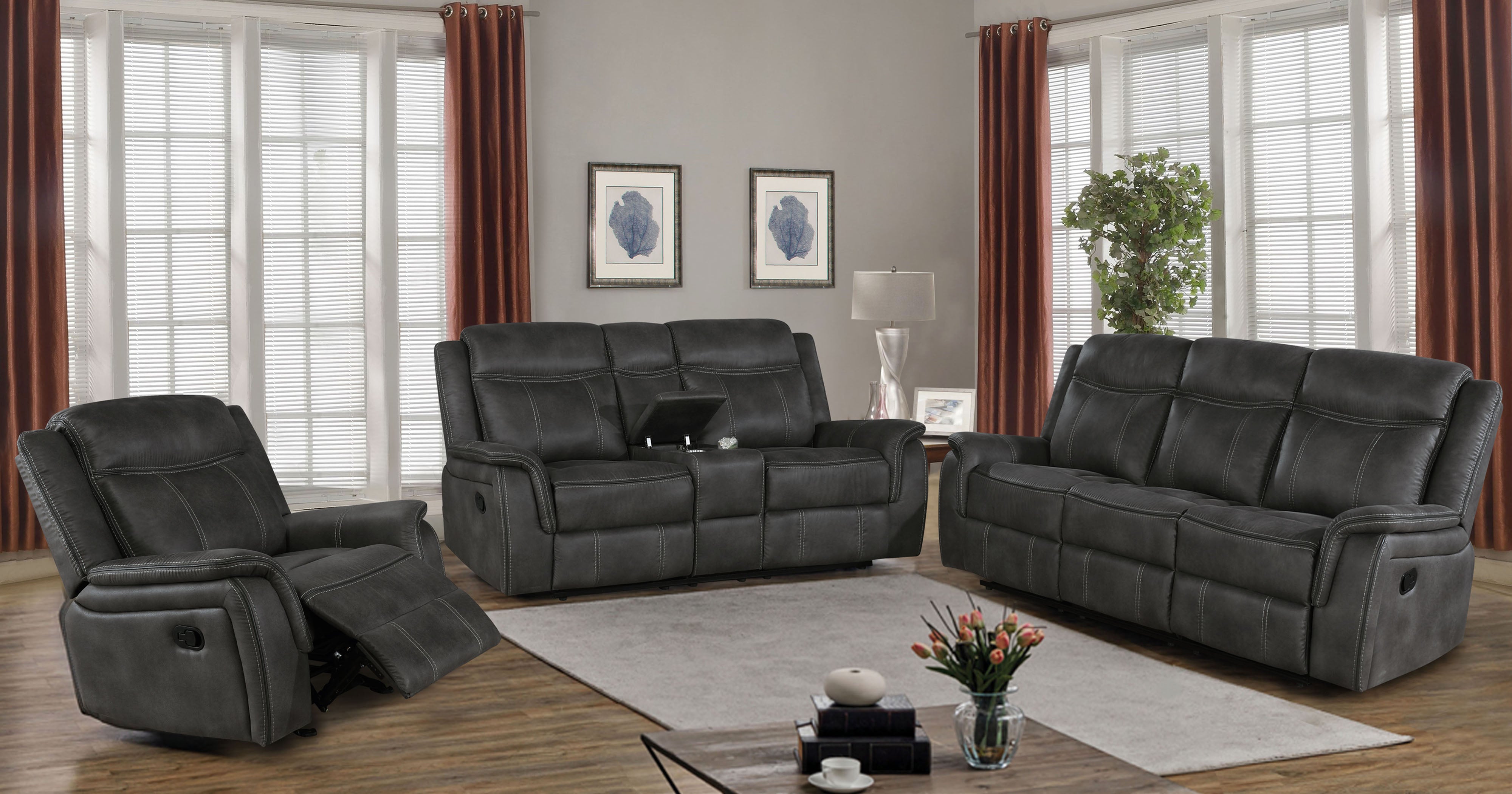 Coaster Fine Furniture Lawrence Reclining Loveseat