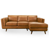 Chase Genuine Leather Sectional Sofa Right Facing Tan Full Leather 90.90'