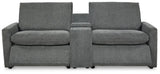 Ashley Granite Hartsdale 60508S10 3 - Piece Power Reclining Sectional Loveseat with Console - Chenille;Microfiber - 60508S10 - Home Elegance USA - 1