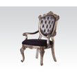Acme - Chantelle Arm Chair (Set-2) 60543 Silver Gray Silk-Like Fabric & Antique Platinum Finish