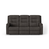 Arlo Transitional Leather Power Reclining Sofa, Power Headrests & Lumbar | Flexsteel