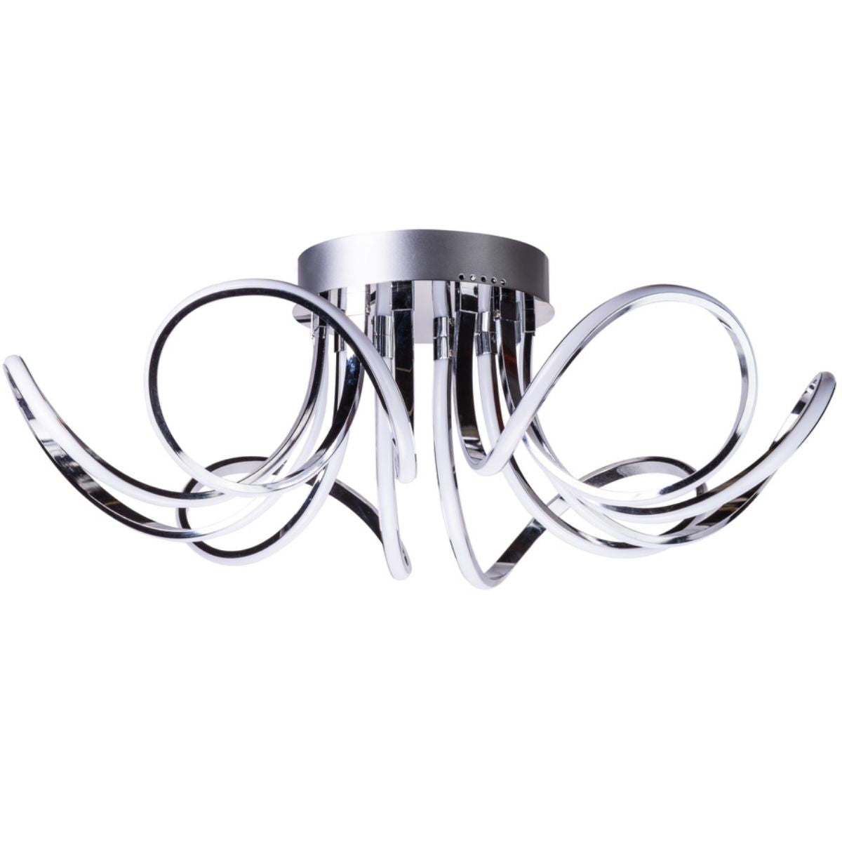 6  Petal Flower Dimmable LED Flush Mount Lamp // Chrome  | Finesse - Home Elegance USA