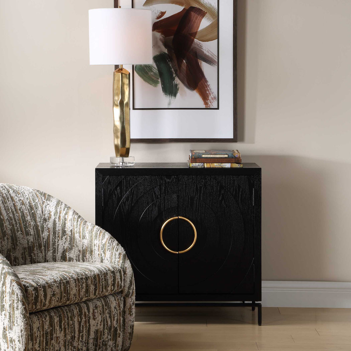 Briseis 2 Door Cabinet - Black by Uttermost - View 2