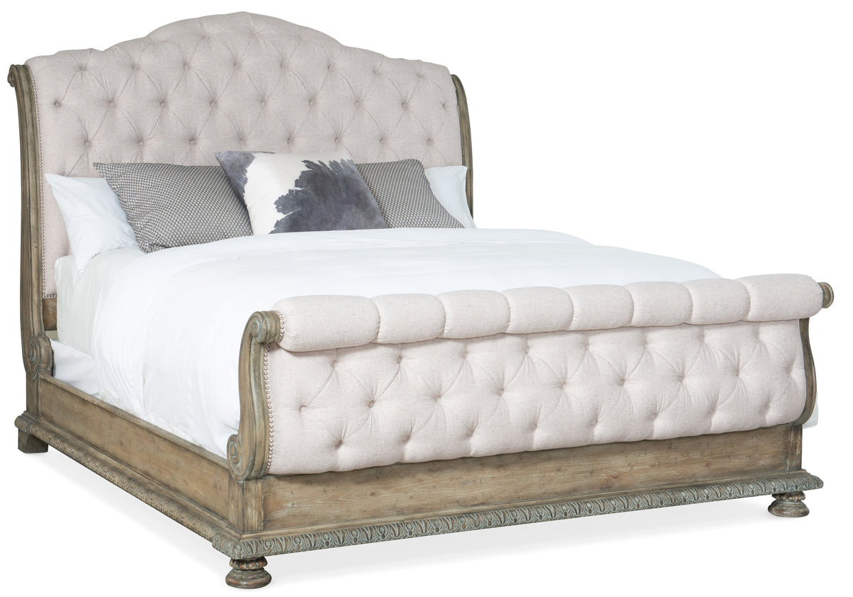 Castella King Tufted Bed - Beige / Light Brown by Hooker Furniture - View 1