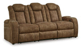 Ashley Brindle Wolfridge PWR REC Sofa with ADJ Headrest - Faux Leather | Home Elegance USA