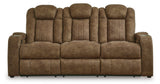 Ashley Brindle Wolfridge PWR REC Sofa with ADJ Headrest - Faux Leather - 6070315 - Home Elegance USA - 1