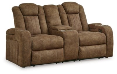 Ashley Brindle Wolfridge PWR REC Loveseat/CON/ADJ HDRST - Faux Leather - 6070318 - Home Elegance USA - 1