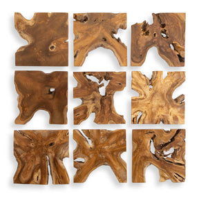 Talia Wood Wall Decor (Set of 9) - Light Brown by Uttermost - View 1