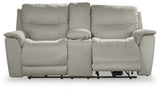 Ashley Fossil Next - Gen Gaucho PWR REC Loveseat/CON/ADJ HDRST - Microfiber | Home Elegance USA