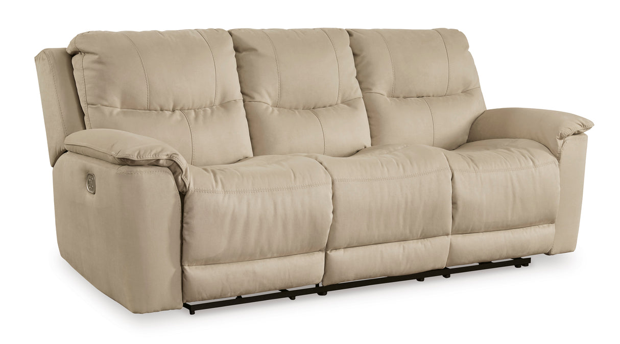 Next-Gen Gaucho Reclining Sofa with Power Headrest - Latte Microfiber - Ashley - Home Elegance USA