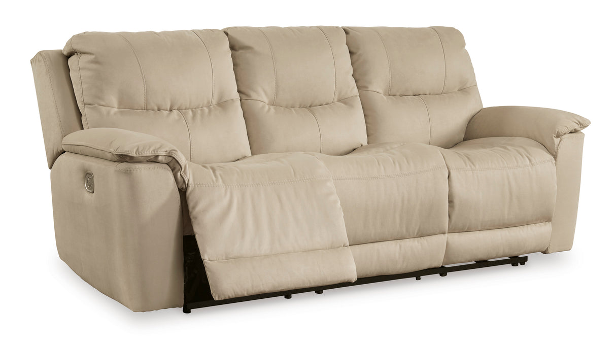 Next-Gen Gaucho Reclining Sofa with Power Headrest - Latte Microfiber - Ashley - Home Elegance USA