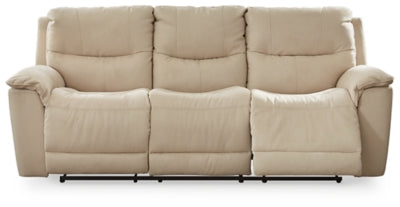 Ashley Latte Next-Gen Gaucho PWR REC Sofa with ADJ Headrest - Microfiber