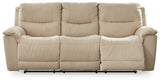 Ashley Latte Next-Gen Gaucho PWR REC Sofa with ADJ Headrest - Microfiber