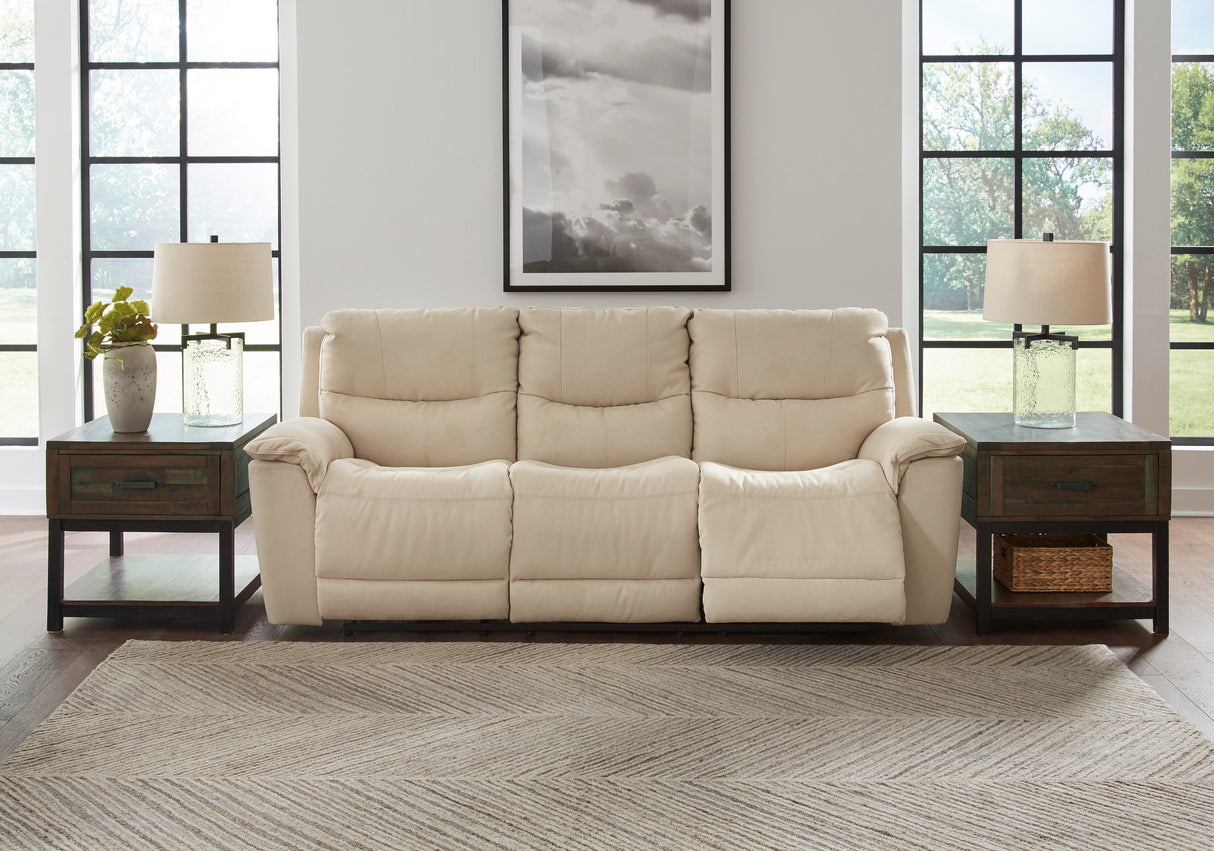 Next-Gen Gaucho Reclining Sofa with Power Headrest - Latte Microfiber - Ashley - Home Elegance USA