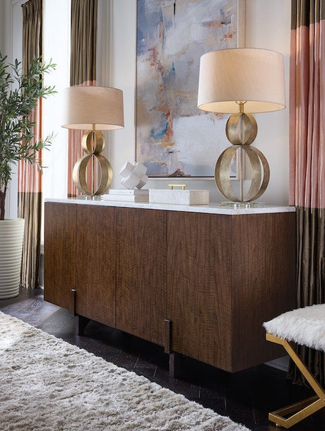 Hooker Furniture Diplomat Credenza with Marble Top – Cabinet - sold by Home Elegance USA