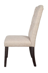 Acme - Gerardo Side Chair (Set-2) 60822 Beige Linen & Weathered Espresso Finish