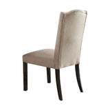 Acme - Gerardo Side Chair (Set-2) 60822 Beige Linen & Weathered Espresso Finish