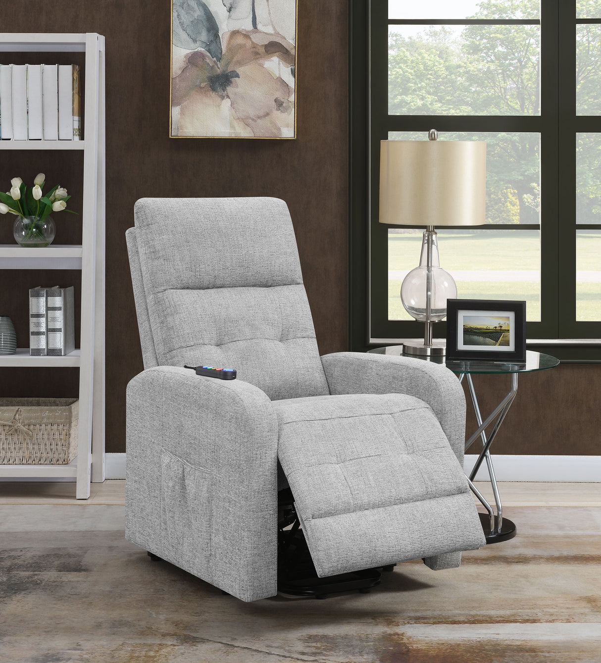 Power Lift Massage Chair - Howie Tufted Upholstered Power Lift Recliner Grey