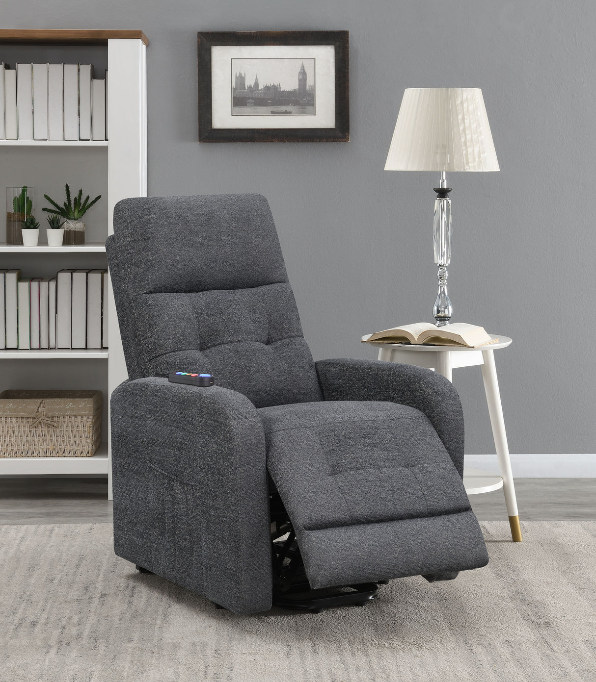 Power Lift Massage Chair - Howie Tufted Upholstered Power Lift Recliner Charcoal