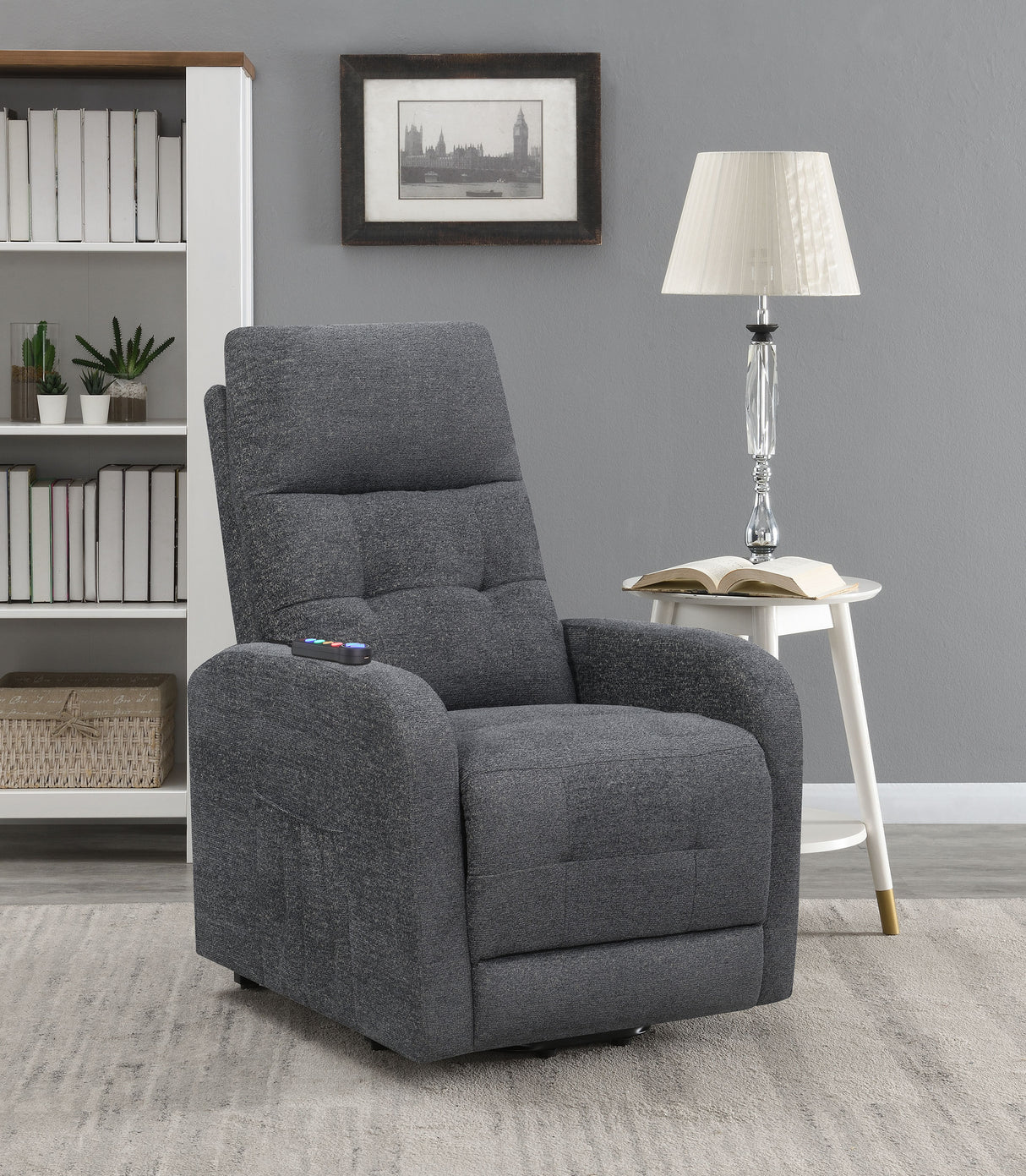 Power Lift Massage Chair - Howie Tufted Upholstered Power Lift Recliner Charcoal