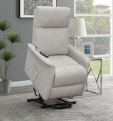 Power Lift Massage Chair - Herrera Power Lift Recliner with Wired Remote Beige