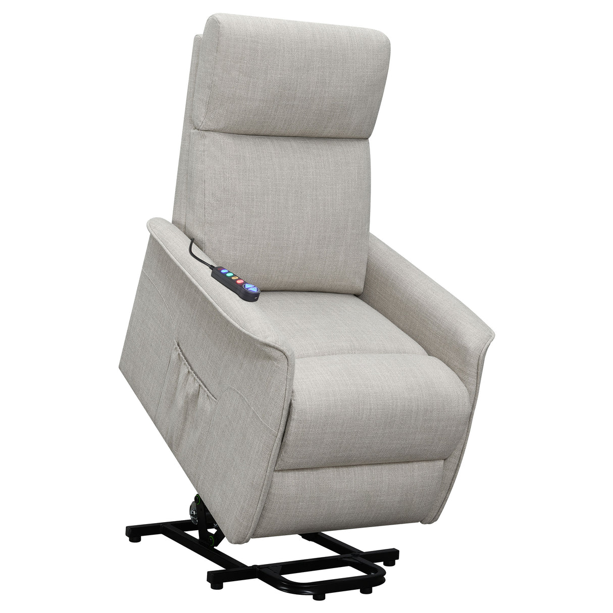 Power Lift Massage Chair - Herrera Power Lift Recliner with Wired Remote Beige