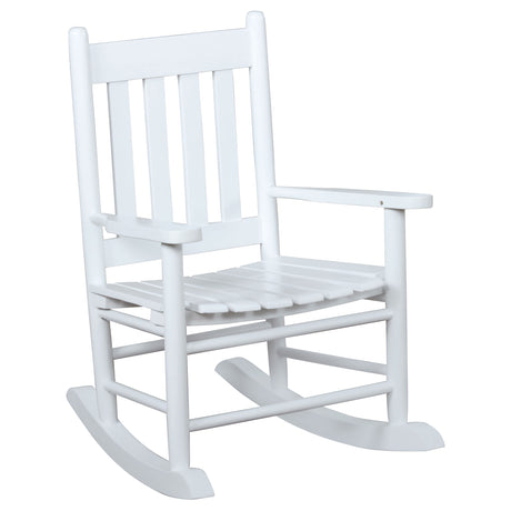 Kids Rocking Chair - Annie Slat Back Youth Rocking Chair White