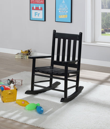 Kids Rocking Chair - Annie Slat Back Youth Rocking Chair Black