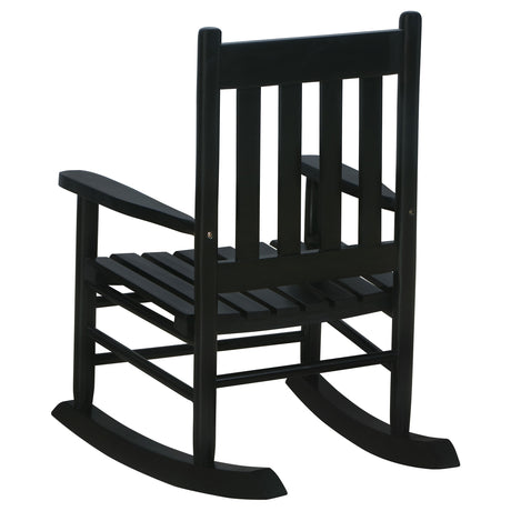 Kids Rocking Chair - Annie Slat Back Youth Rocking Chair Black