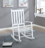 Annie Slat Back Wooden Rocking Chair White | Coaster | Home Elegance USA