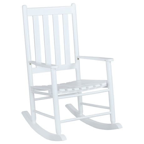 Annie Slat Back Wooden Rocking Chair White | Coaster - 609455 - Home Elegance USA - 1